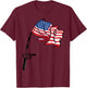 Patriotic Fishing USA Flag Fisherman 4th of July T-Shirt - T-Shirt | Maroon