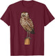 Realistic Burrowing Owl T-Shirt - T-Shirt | Maroon