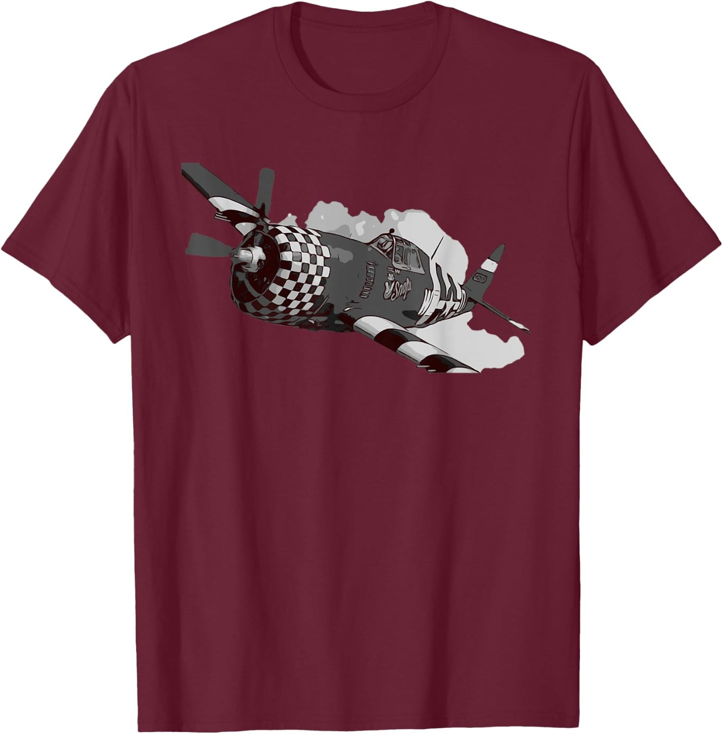 P-47 Thunderbolt Warbird Warplane Aircraft T-Shirt - T-Shirt | Maroon