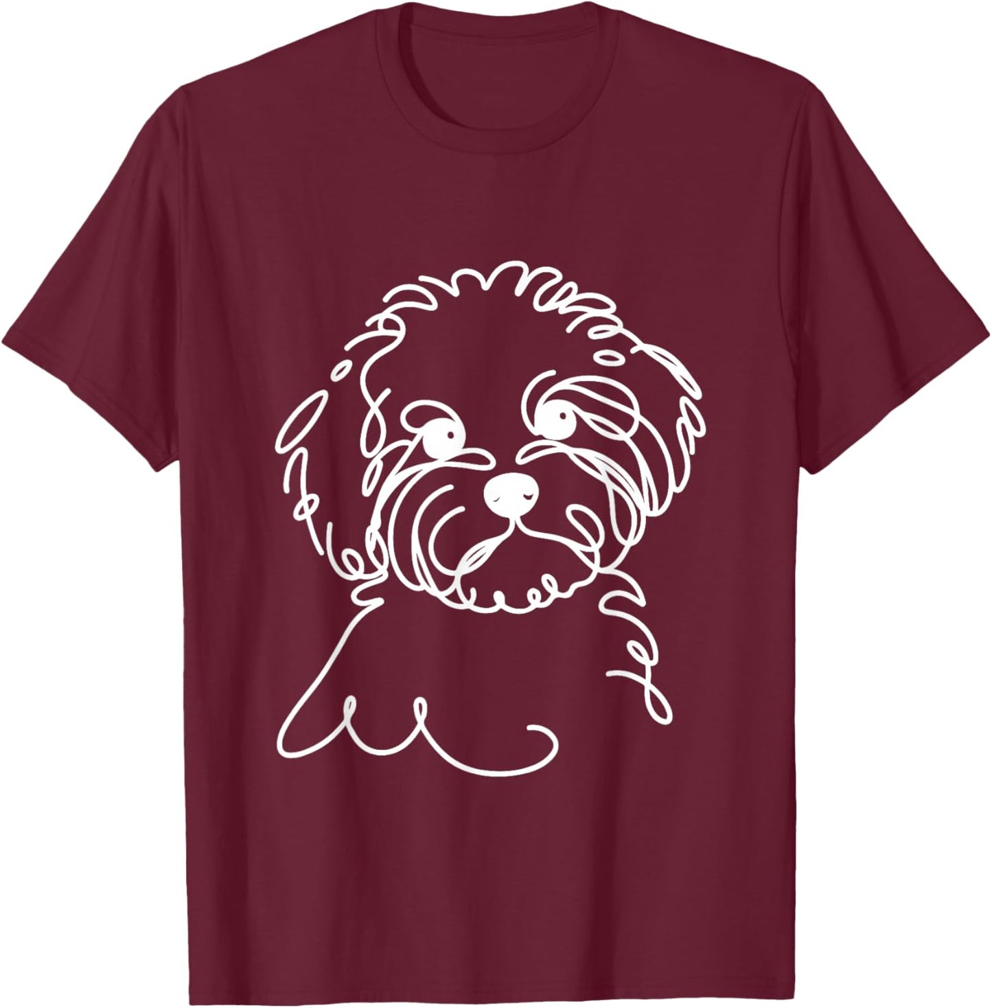 Line Art Dad Mom Dog - Maltipoo Women T-Shirt - T-Shirt | Maroon