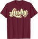 Lusby Retro Art Baseball Font Vintage T-Shirt - T-Shirt | Maroon