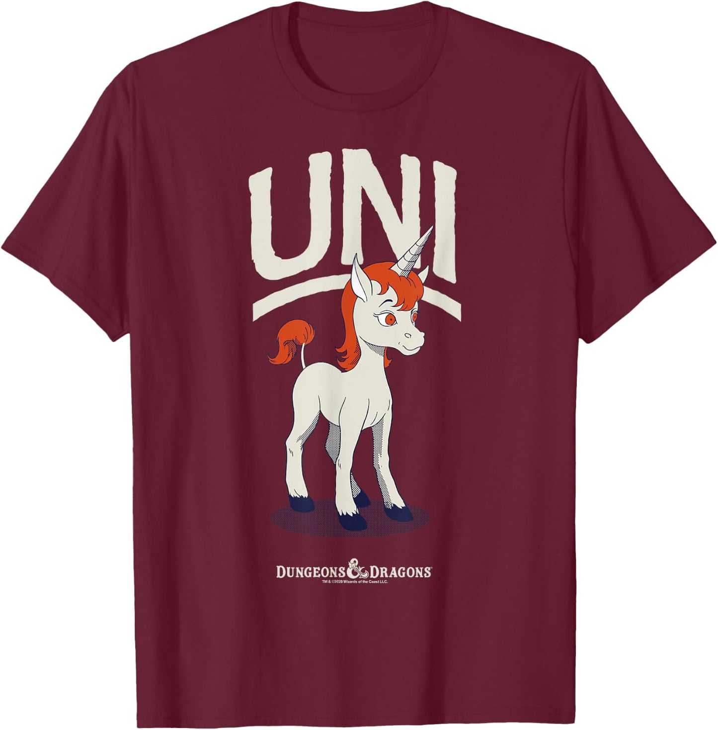 Dungeons & Dragons Uni Simple Portrait T-Shirt - T-Shirt | Maroon