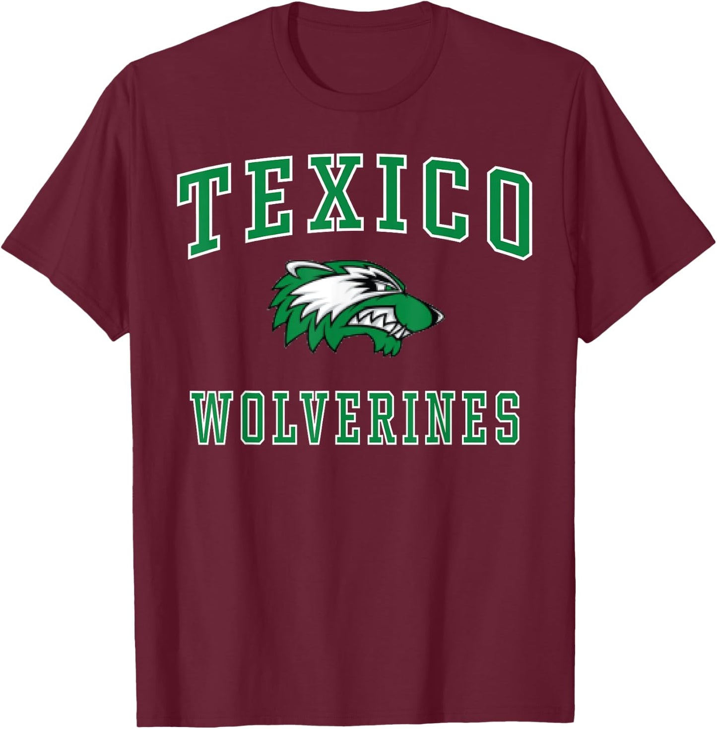 Texico High School Wolverines C1 T-Shirt - T-Shirt | Maroon