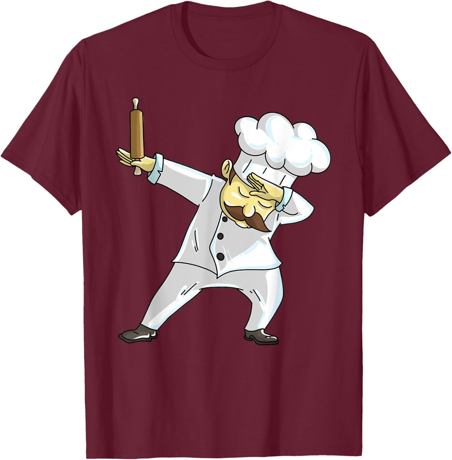 Cute Dabbing Chef | Funny Dab Dance Pastry Cook Food Gift T-Shirt - T-Shirt | Maroon