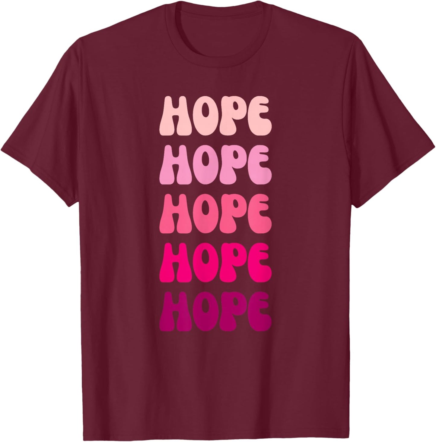 Hope First Name Minimalist Design T-Shirt - T-Shirt | Maroon