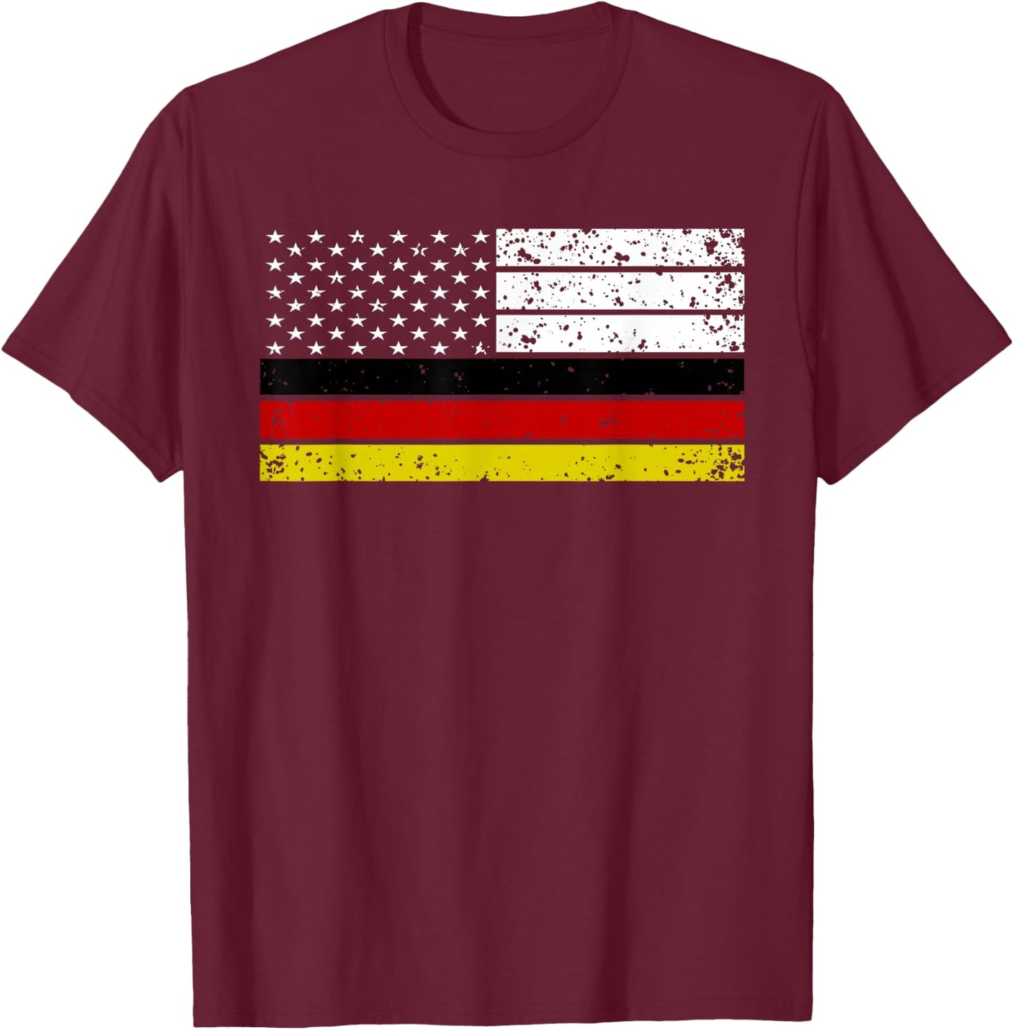 Vintage German American Flag Germany USA T-Shirt - T-Shirt | Maroon
