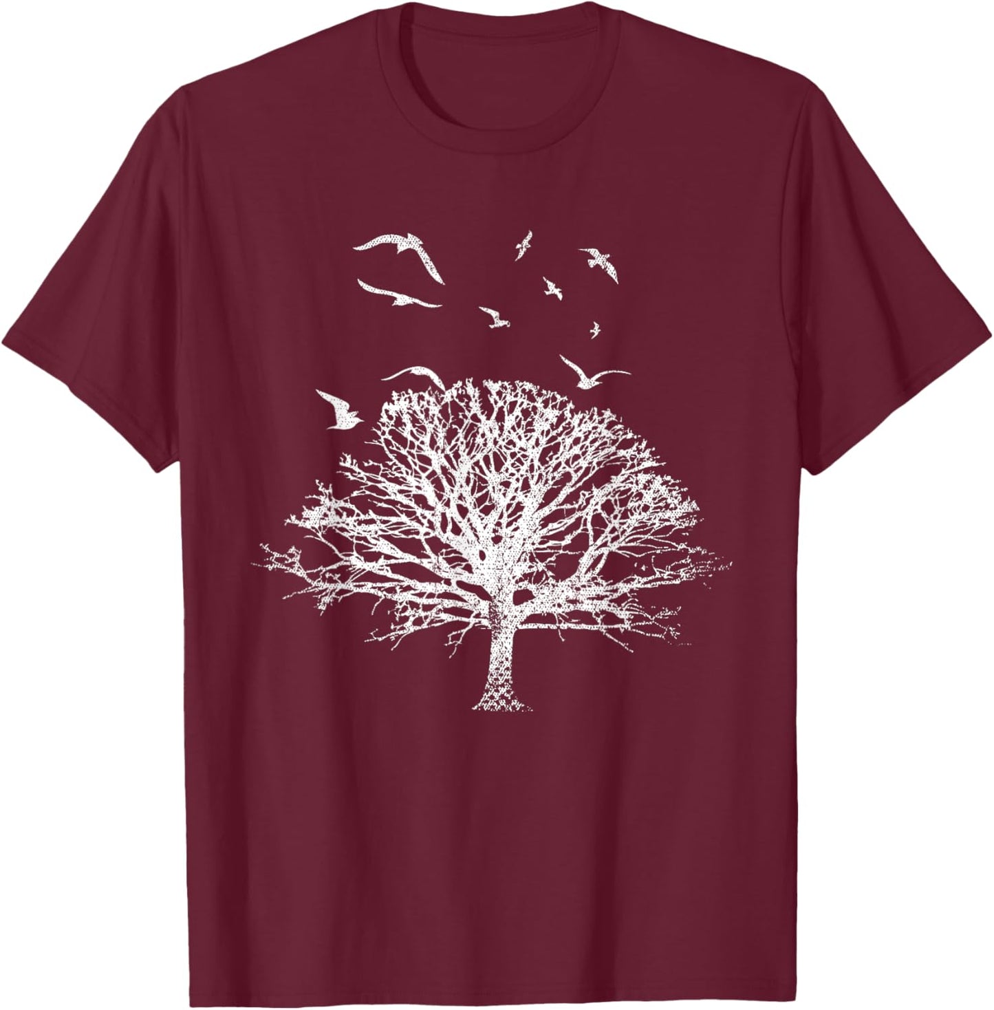 Flock Of Birds Outdoor Wildlife Nature Forest T-Shirt - T-Shirt | Maroon
