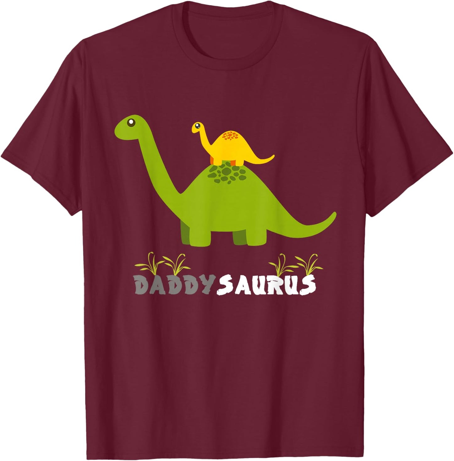 Daddysaurus Shirt Funny Father Dinosaur Daddy Saurus T-Shirt - T-Shirt | Maroon