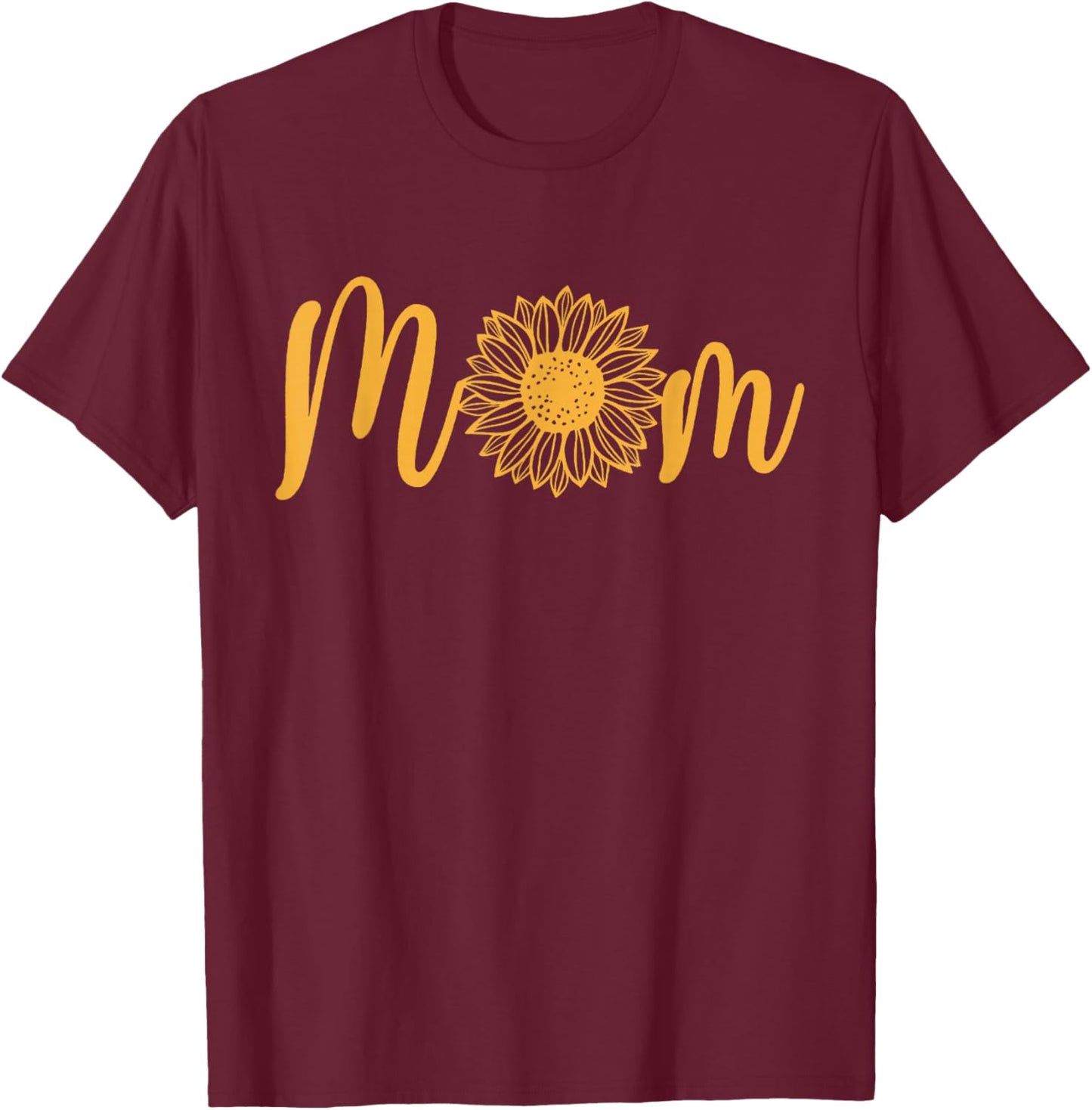 Mom Of The Birthday Girl Sunflower Party Family Matching T-Shirt - T-Shirt | Maroon
