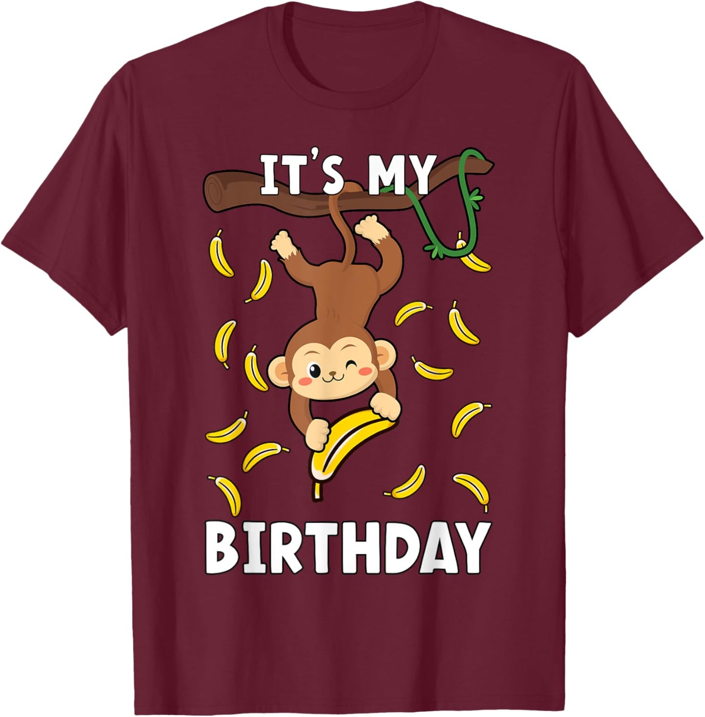 Birthday monkey Years Old monkeys B-day T-Shirt - T-Shirt | Maroon