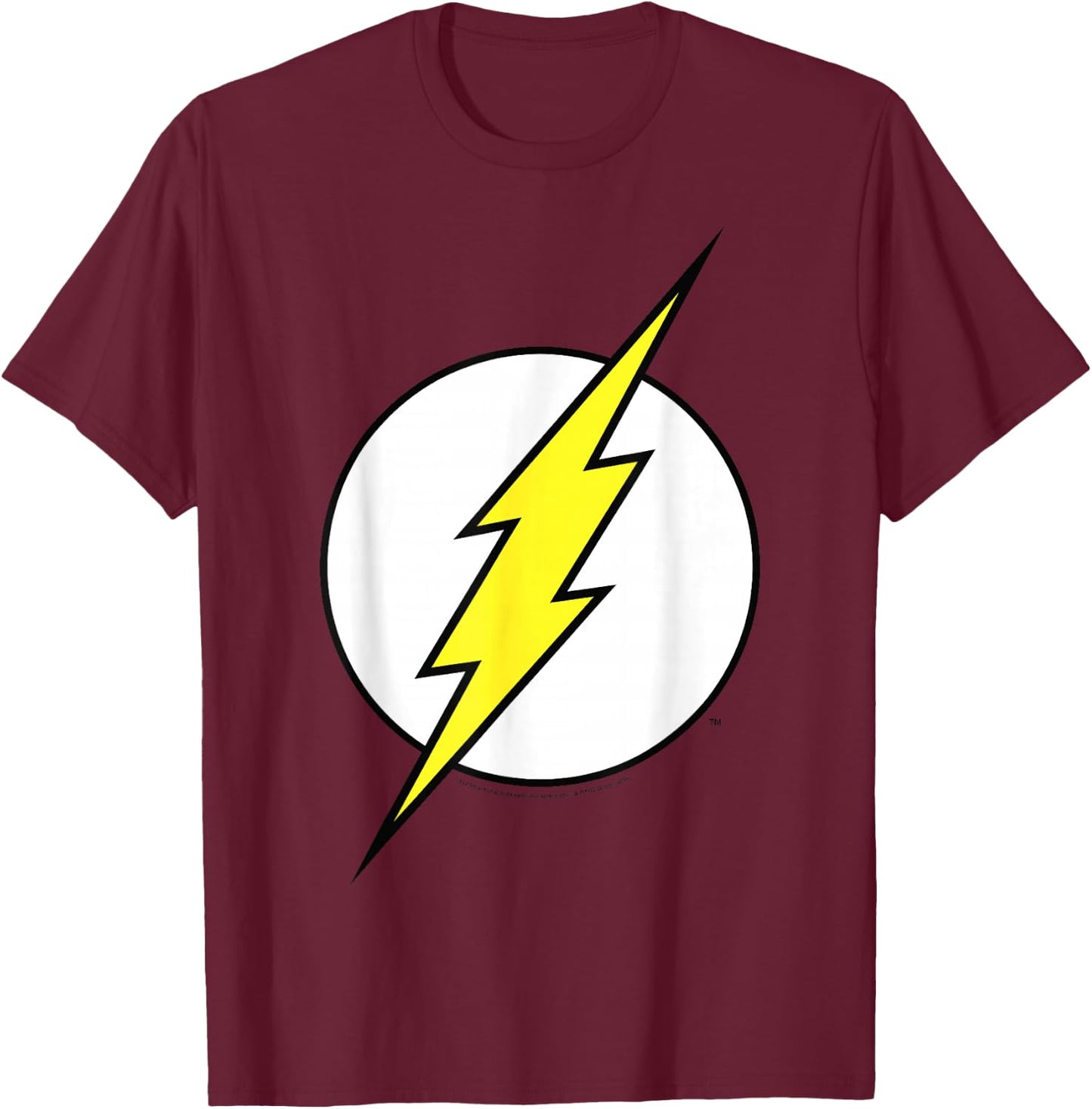 DC Comics The Flash Large Classic Chest Logo T-Shirt - T-Shirt | Maroon