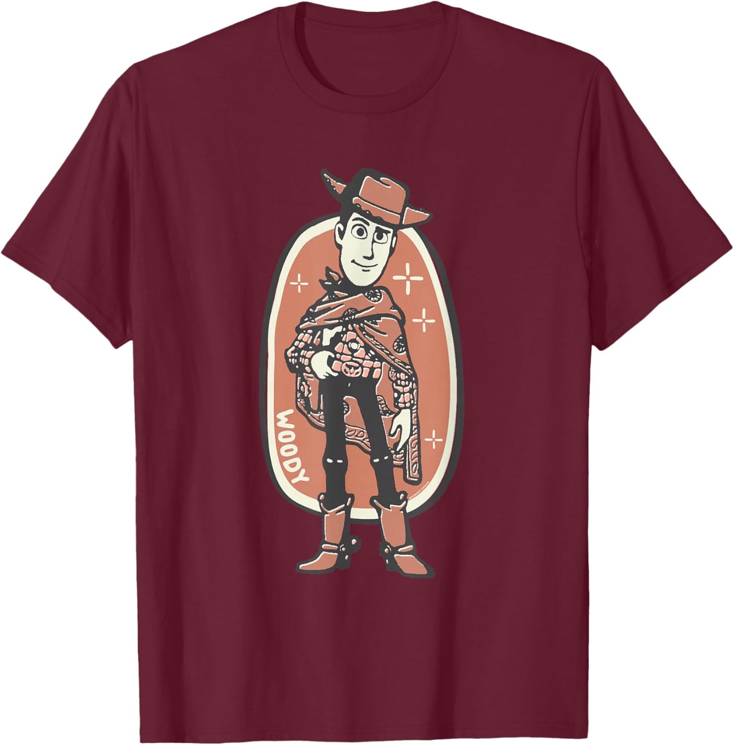Disney & Pixar's Toy Story 5 Woody with Poncho Retro Western T-Shirt - T-Shirt | Maroon