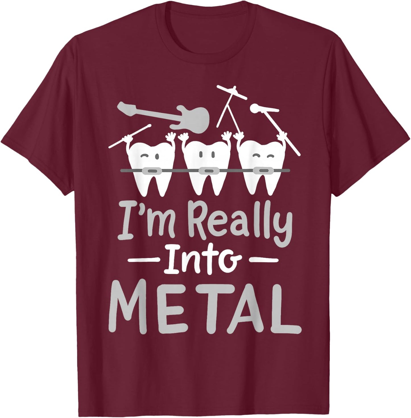 Orthodontic Dental Braces T-Shirt - T-Shirt | Maroon