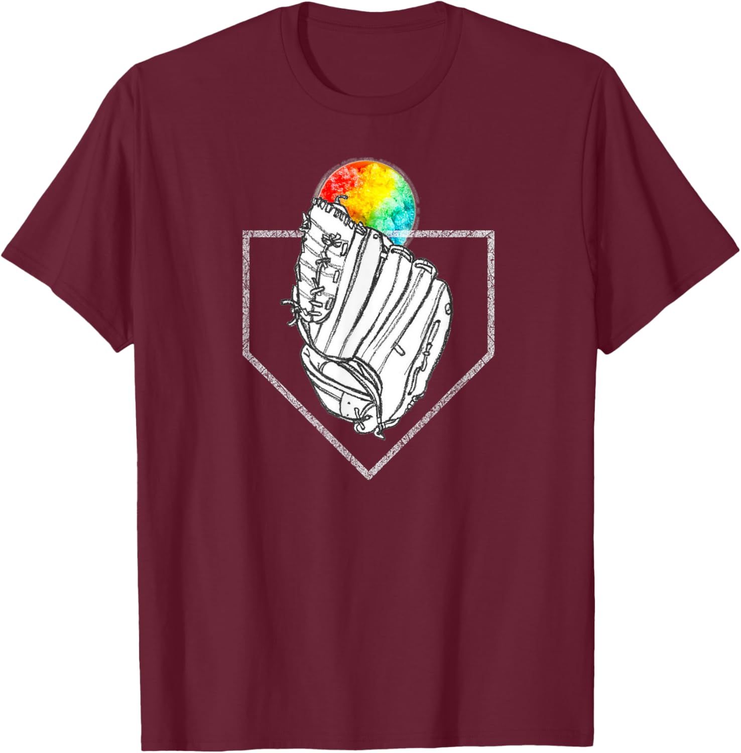 Snow Cone Catch, Softball & Baseball, Snowcone T-Shirt - T-Shirt | Maroon