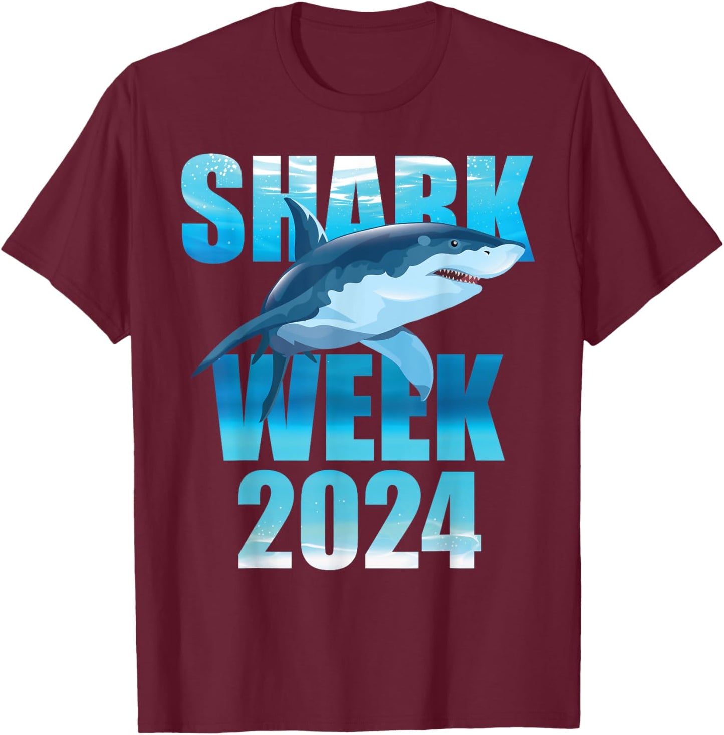Shark 2024 Week Passion For Shark Lover Family Scuba Diver T-Shirt - T-Shirt | Maroon