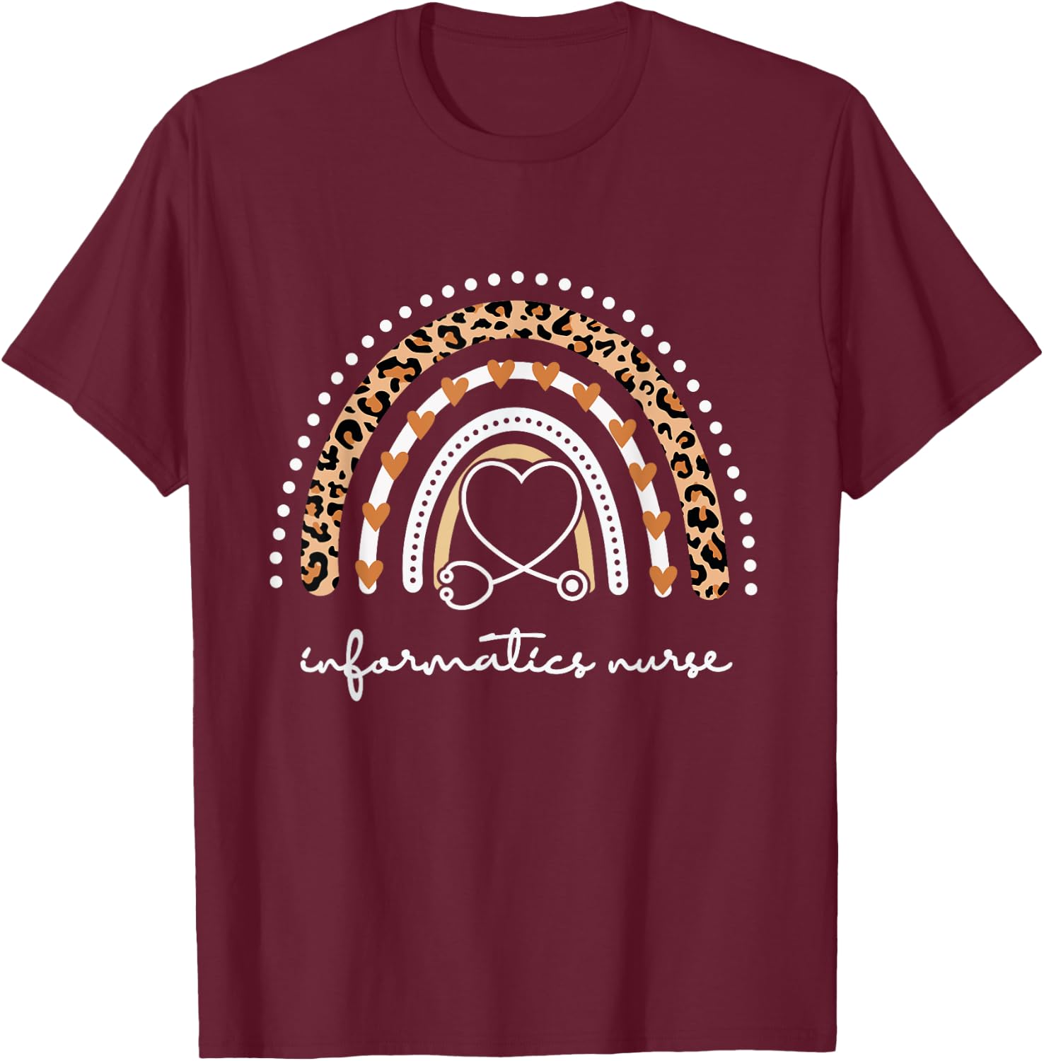 Rainbow Leopard informatics nurse T-Shirt - T-Shirt | Maroon