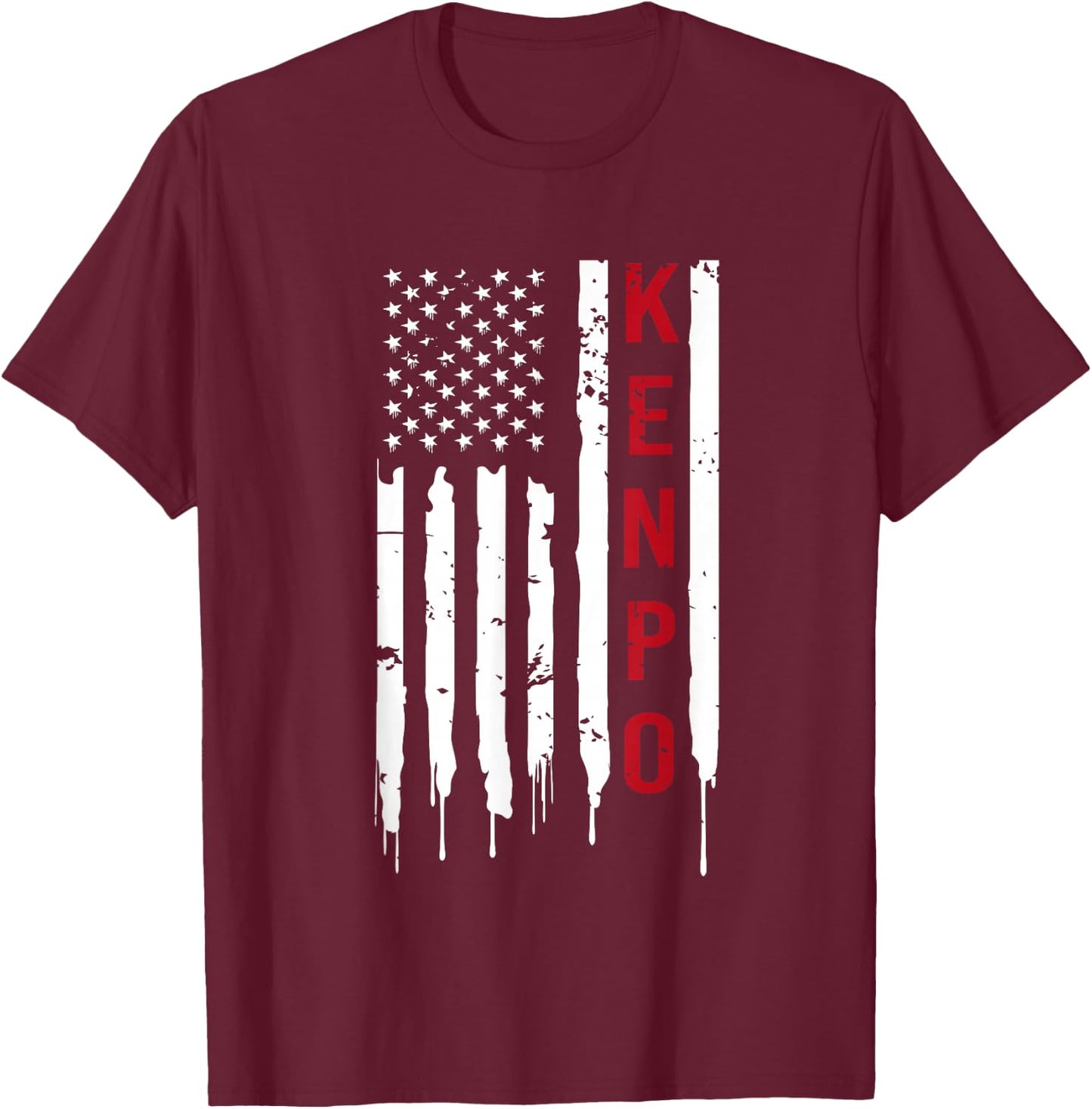 Kenpo Karate American Flag T-Shirt - T-Shirt | Maroon