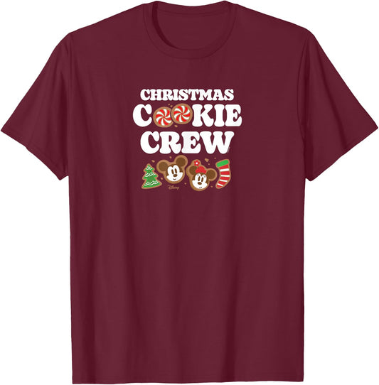 Disney - Mickey Minnie Christmas Cookie Crew T-Shirt - T-Shirt | Maroon