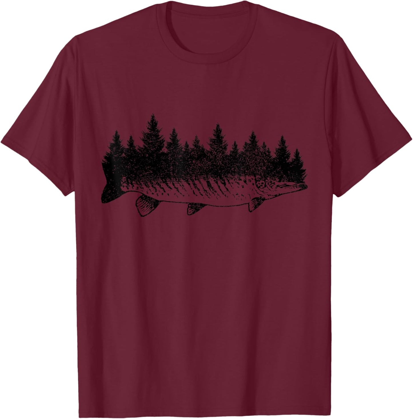 Musky Fishing T-Shirt - T-Shirt | Maroon