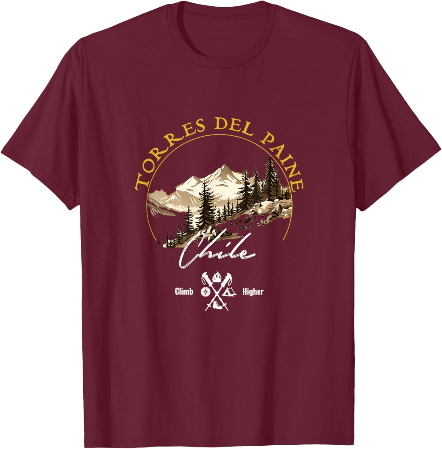 Torres Del Paine Retro Vintage Apparel - Souvenir T-Shirt - T-Shirt | Maroon