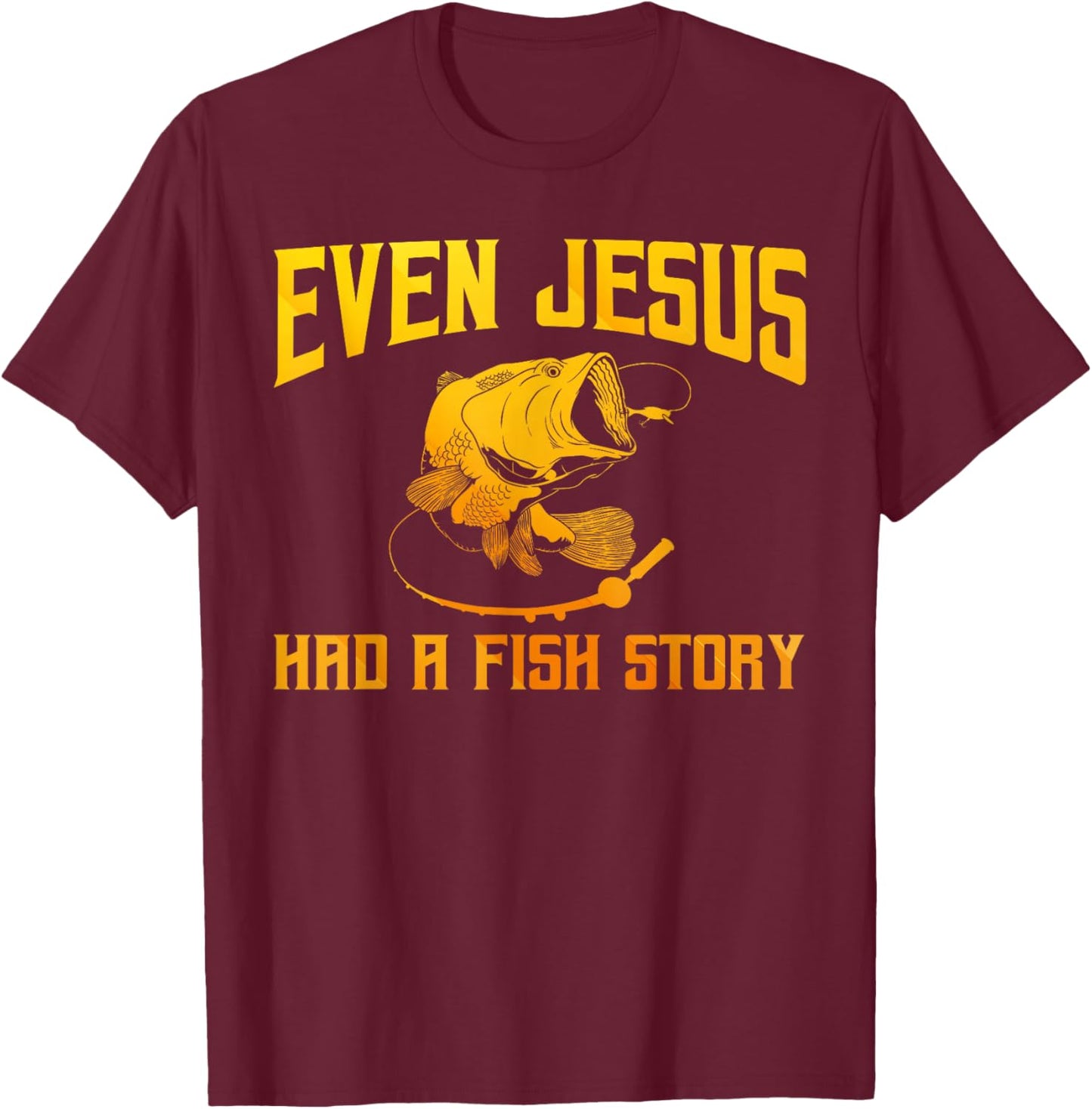 Funny Jesus Fish Art Women Fisherman Fisher Fishing T-Shirt - T-Shirt | Maroon