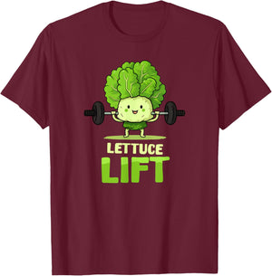 Lettuce Lift Design Vegan Athlete T-Shirt - T-Shirt | Maroon