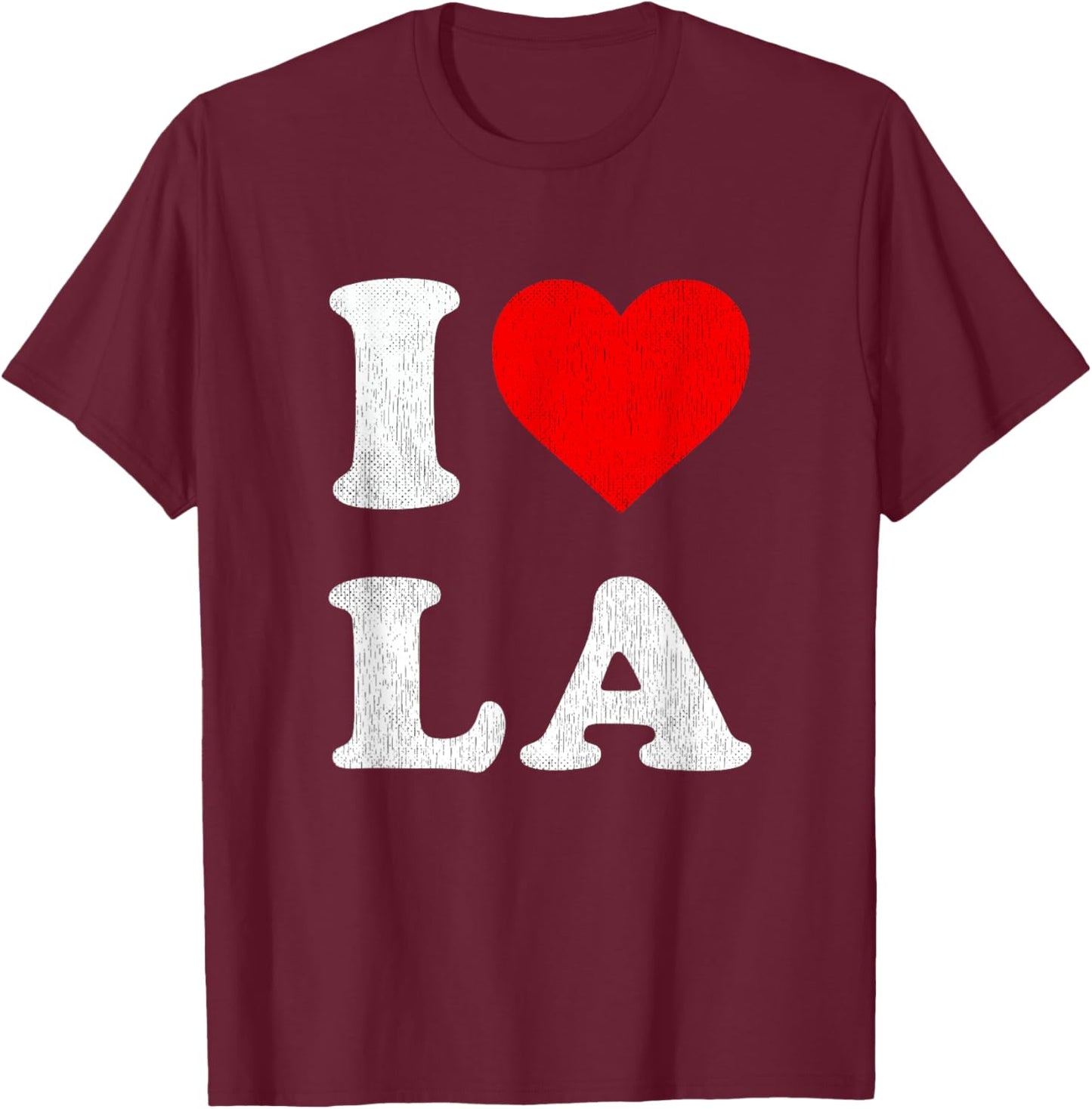 I Heart LA Souvenir I Love Los Angeles T-Shirt - T-Shirt | Maroon