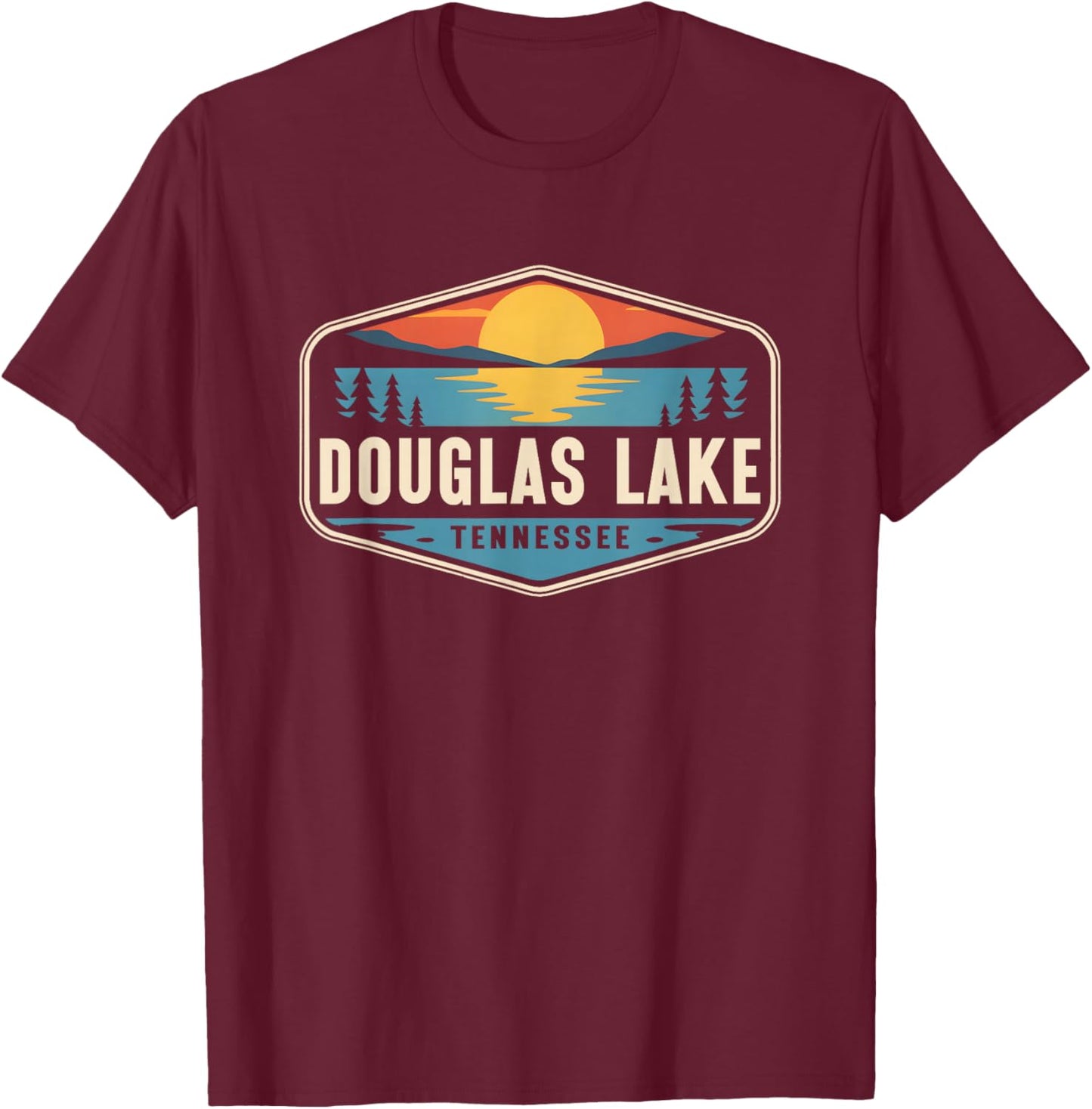 Douglas Lake Tennessee Outdoors Vintage T-Shirt - T-Shirt | Maroon