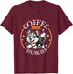 Coffee and Siberian Husky T-Shirt - T-Shirt | Maroon