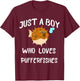 Just A Boy Who Loves Pufferfishes Puffer Fish Blowfish Shirt T-Shirt - T-Shirt | Maroon