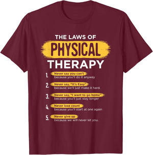 Funny PT Physical Therapy Gift Therapist Month T-Shirt - T-Shirt | Maroon