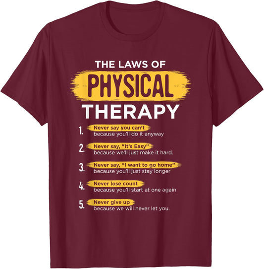 Funny PT Physical Therapy Gift Therapist Month T-Shirt - T-Shirt | Maroon
