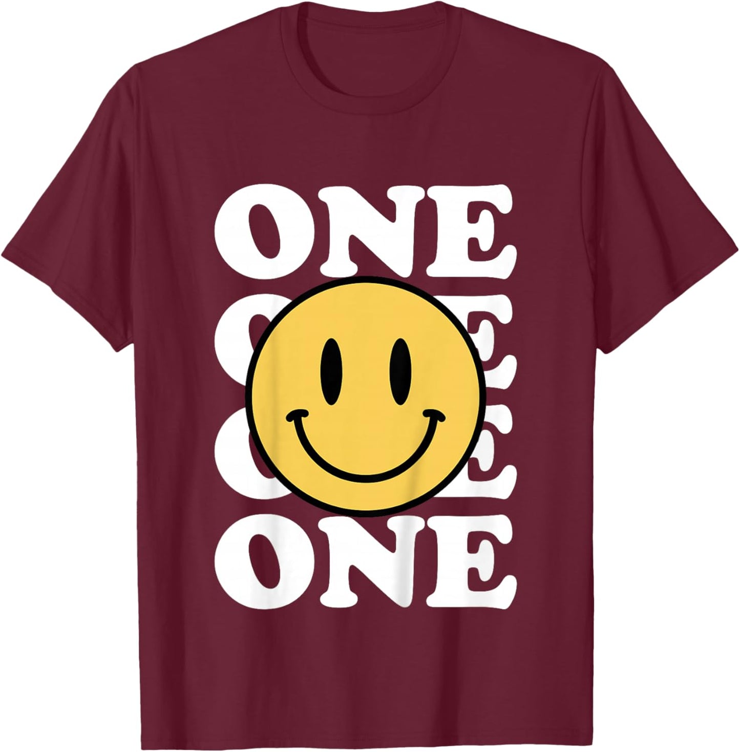 One Happy Dude 1st Birthday Theme Family Matching T-Shirt - T-Shirt | Maroon