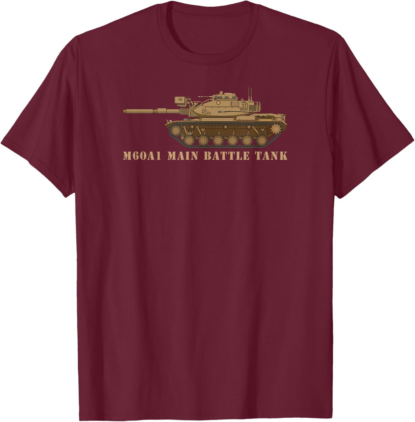 M60 A1 Patton Tank American Tanks Diagram T-Shirt - T-Shirt | Maroon