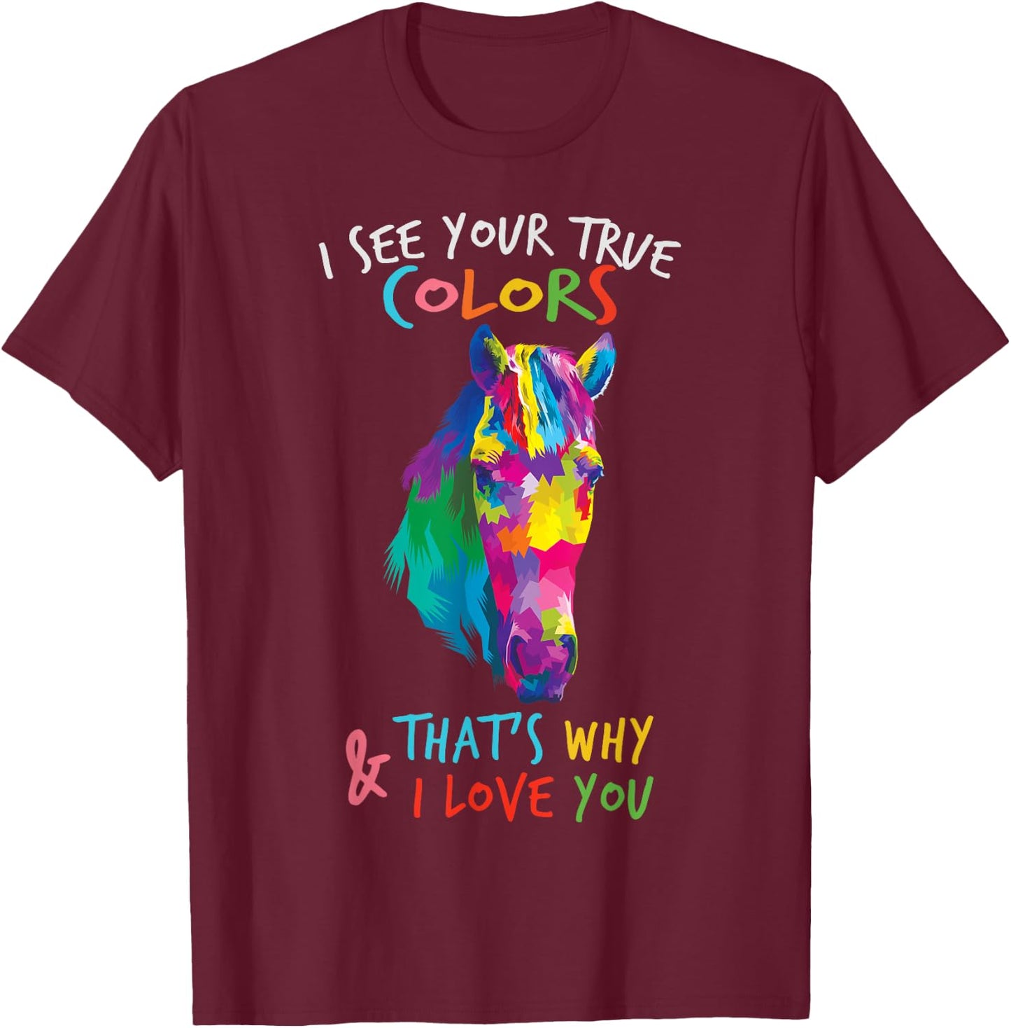 Autism Awareness Horse It's Ok to be Different T-Shirt - T-Shirt | Maroon