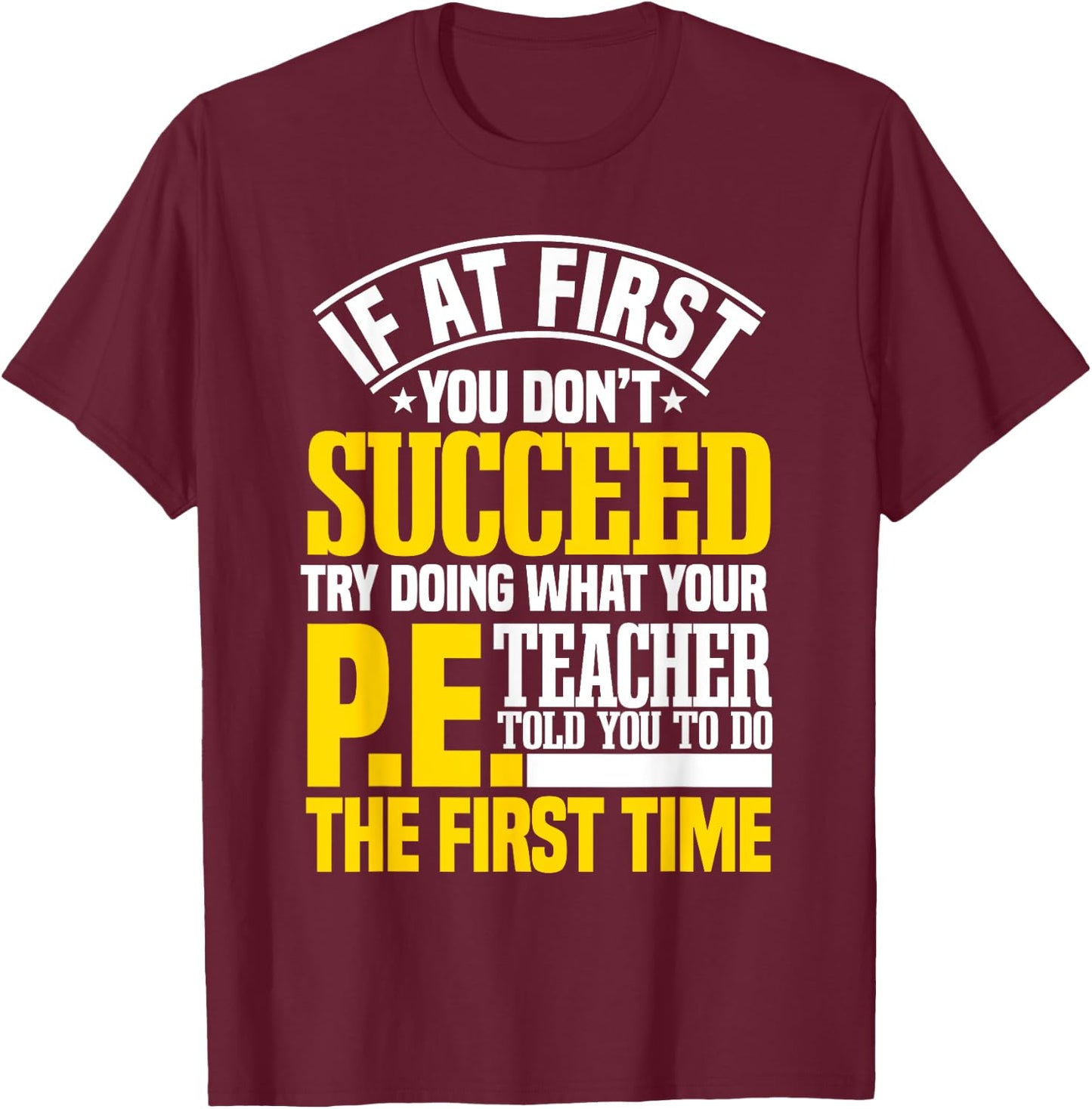 PE Teacher Gym Coach Instructor Physical Education Sport Women Kids T-Shirt - T-Shirt | Maroon