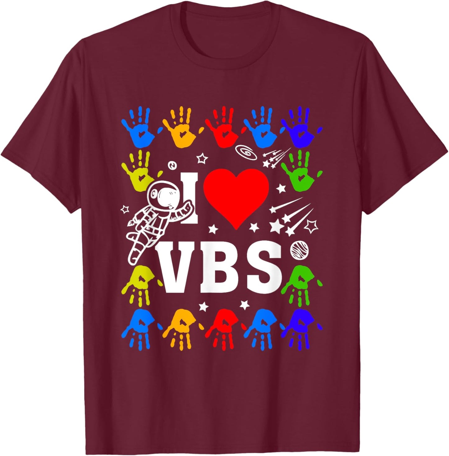 I Love VBS Summer Vacation Bible School Christian Teacher Men Women Kids T-Shirt - T-Shirt | Maroon