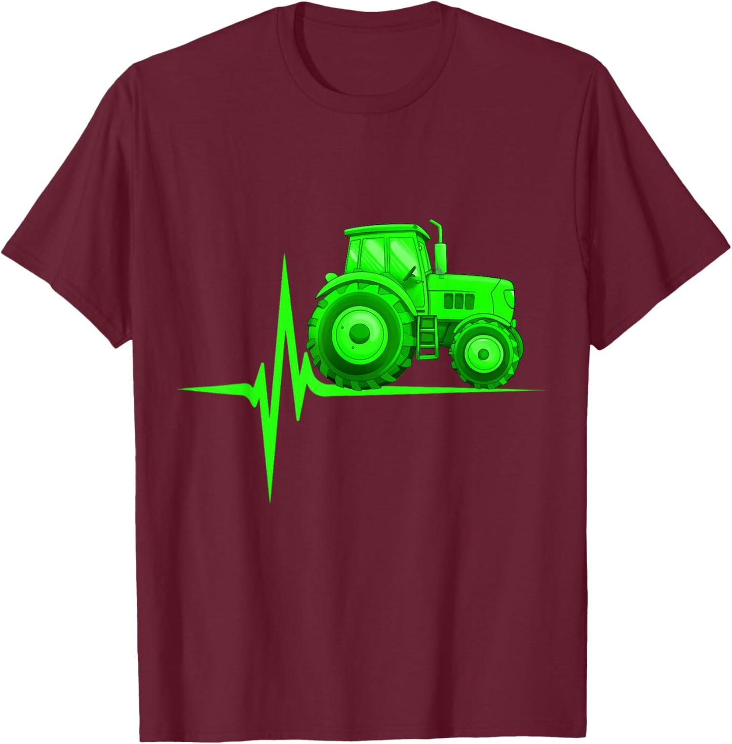 Tracteur Heartbeat Farming Shirt - Meilleur pour les agriculteurs T-Shirt - T-Shirt | Maroon