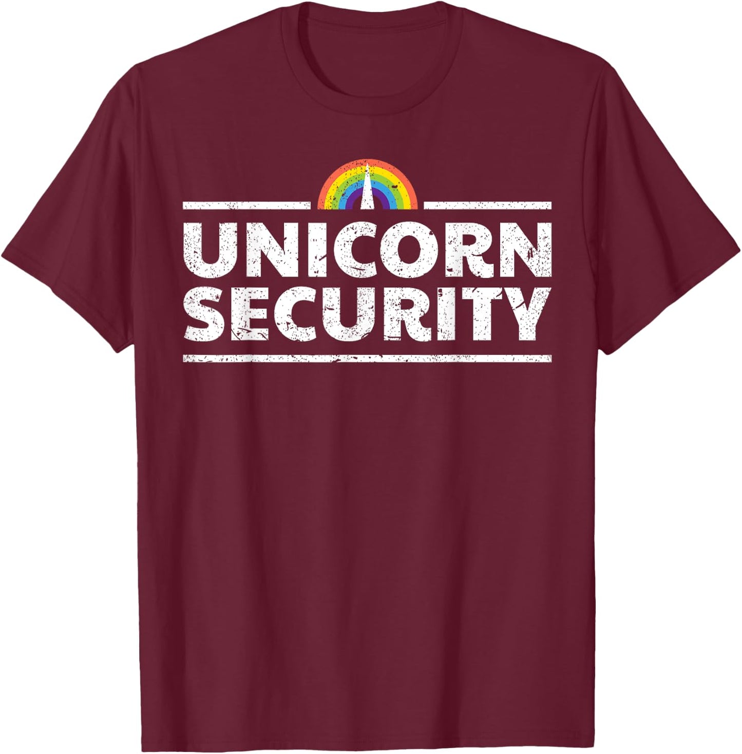 Unicorn Security Funny Cute Police Halloween Costume T-Shirt - T-Shirt | Maroon