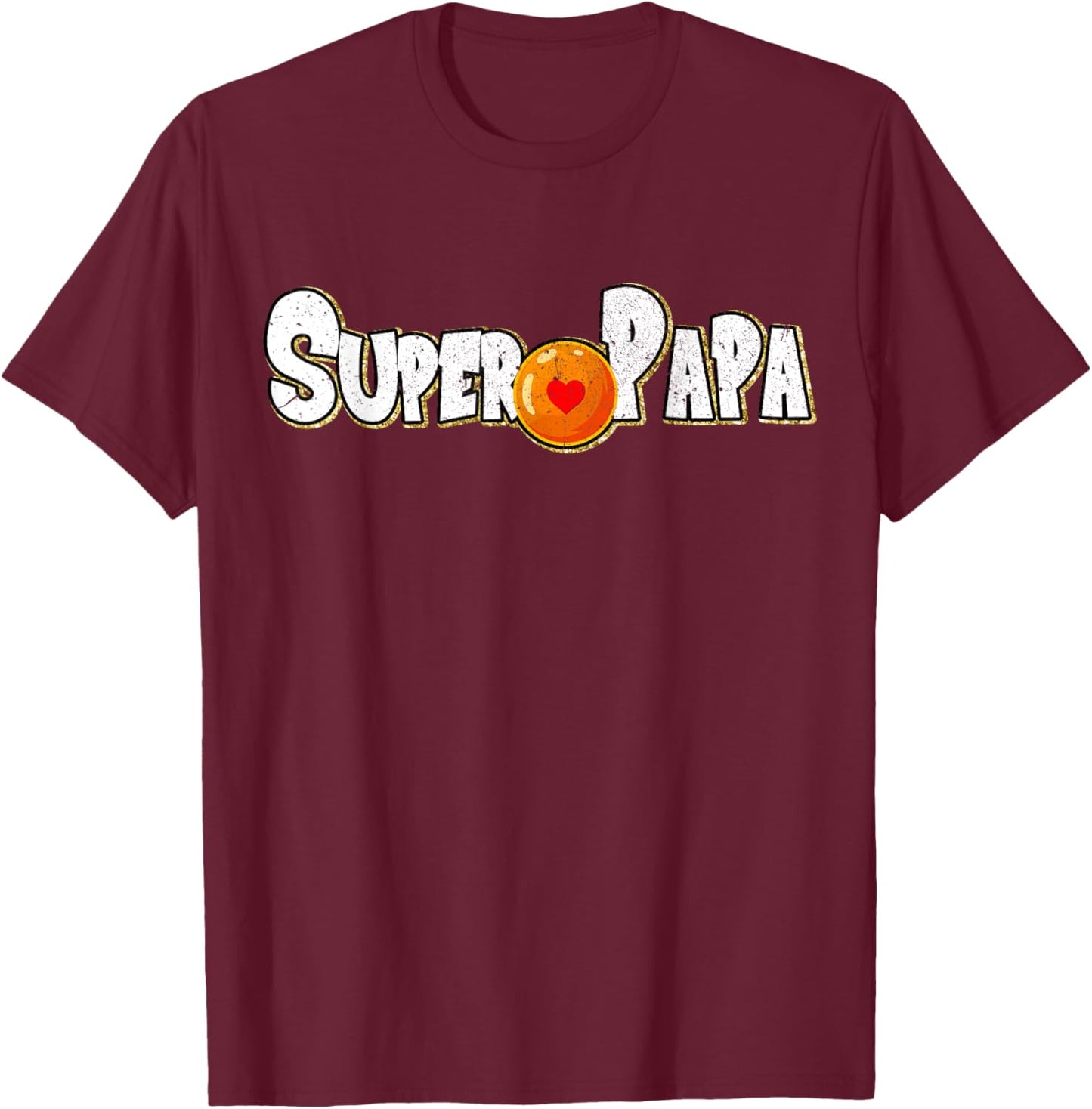 Super Papa for Papa Cool and Geek fan of anime and Manga , Black, S T-Shirt - T-Shirt | Maroon