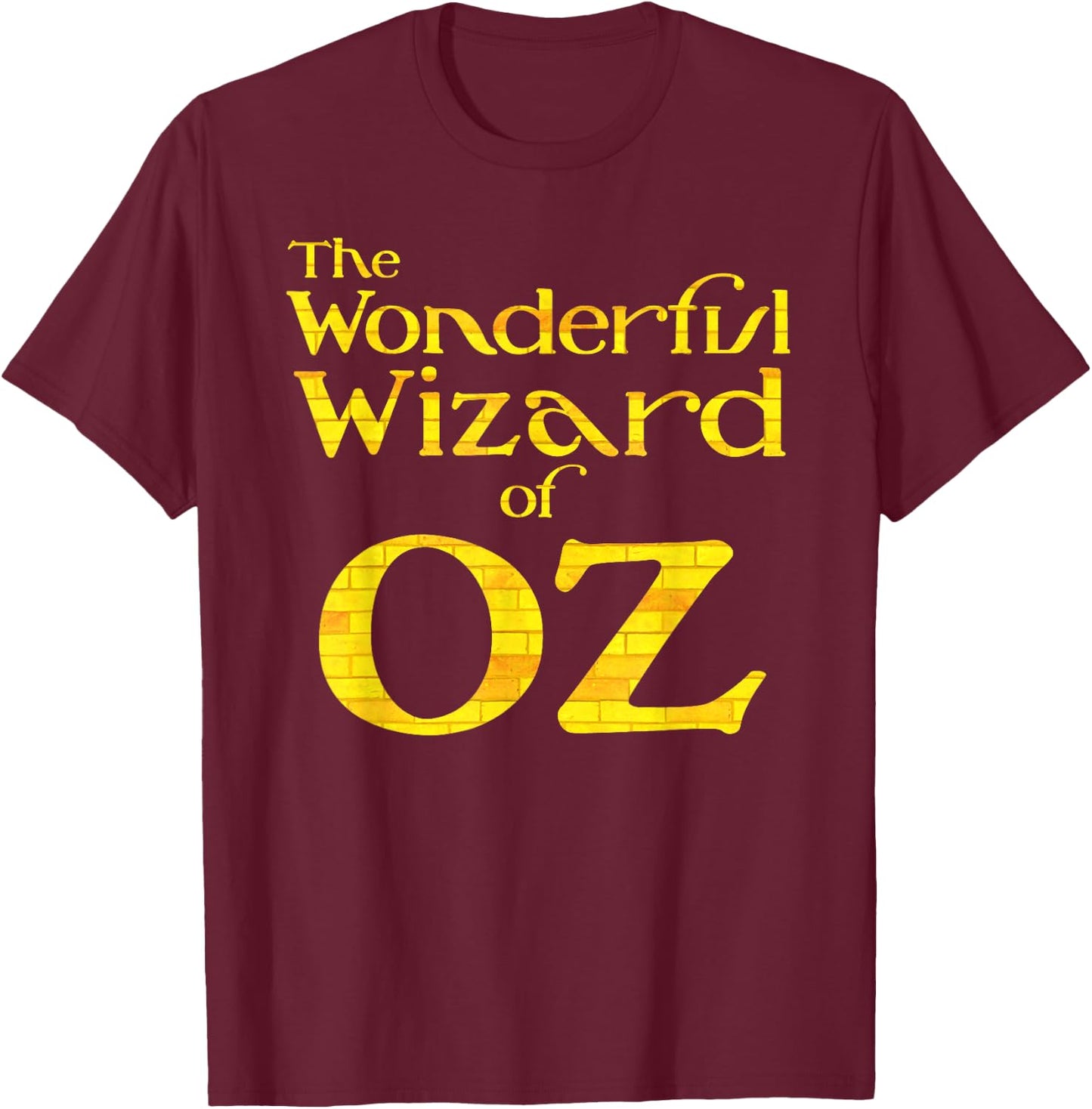 Retro Vintage Yellow Brick Road Wonderful Wizard of OZ Logo T-Shirt - T-Shirt | Maroon