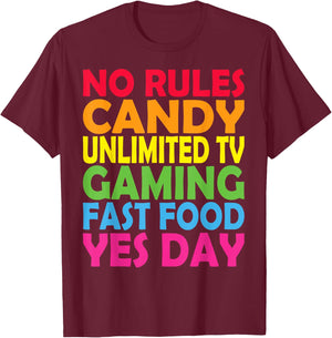 No Rules, Candy unlimited TV Yes-day for daddys little girl T-Shirt - T-Shirt | Maroon