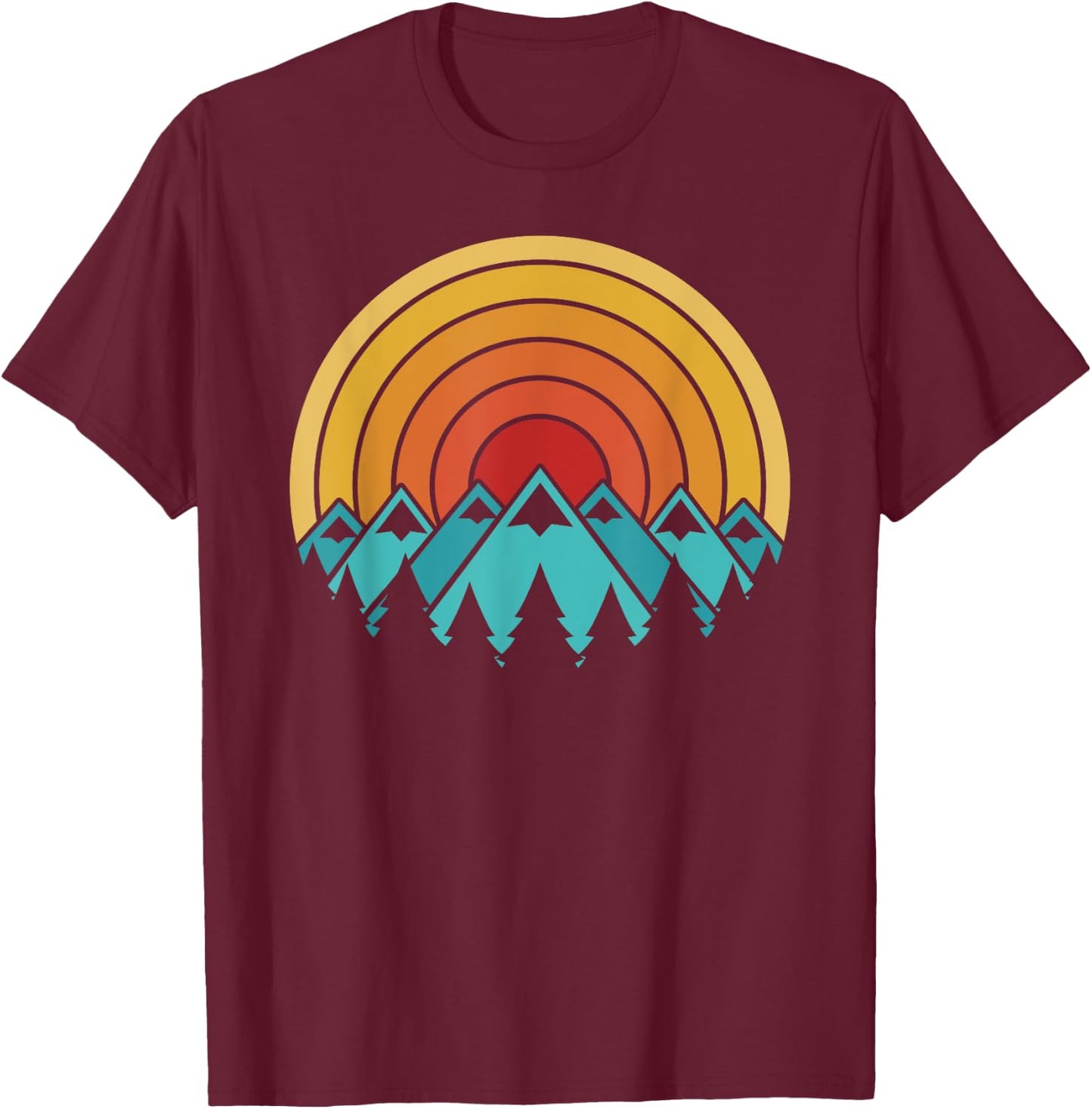 Mountains vintage Camping T-Shirt - T-Shirt | Maroon