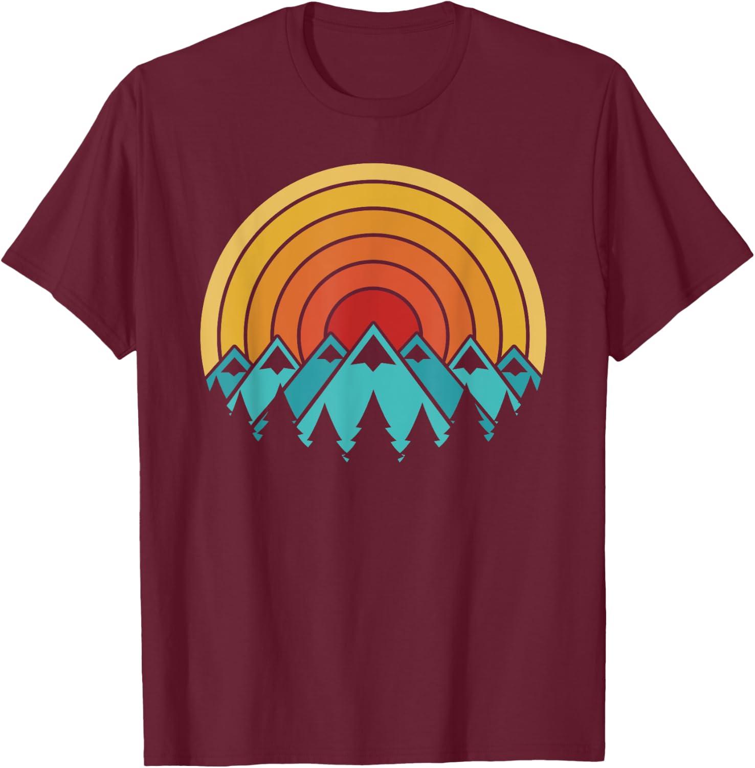 Mountains vintage Camping T-Shirt - T-Shirt | Maroon