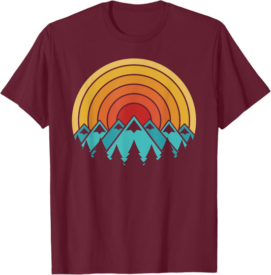 Mountains vintage Camping T-Shirt - T-Shirt | Maroon