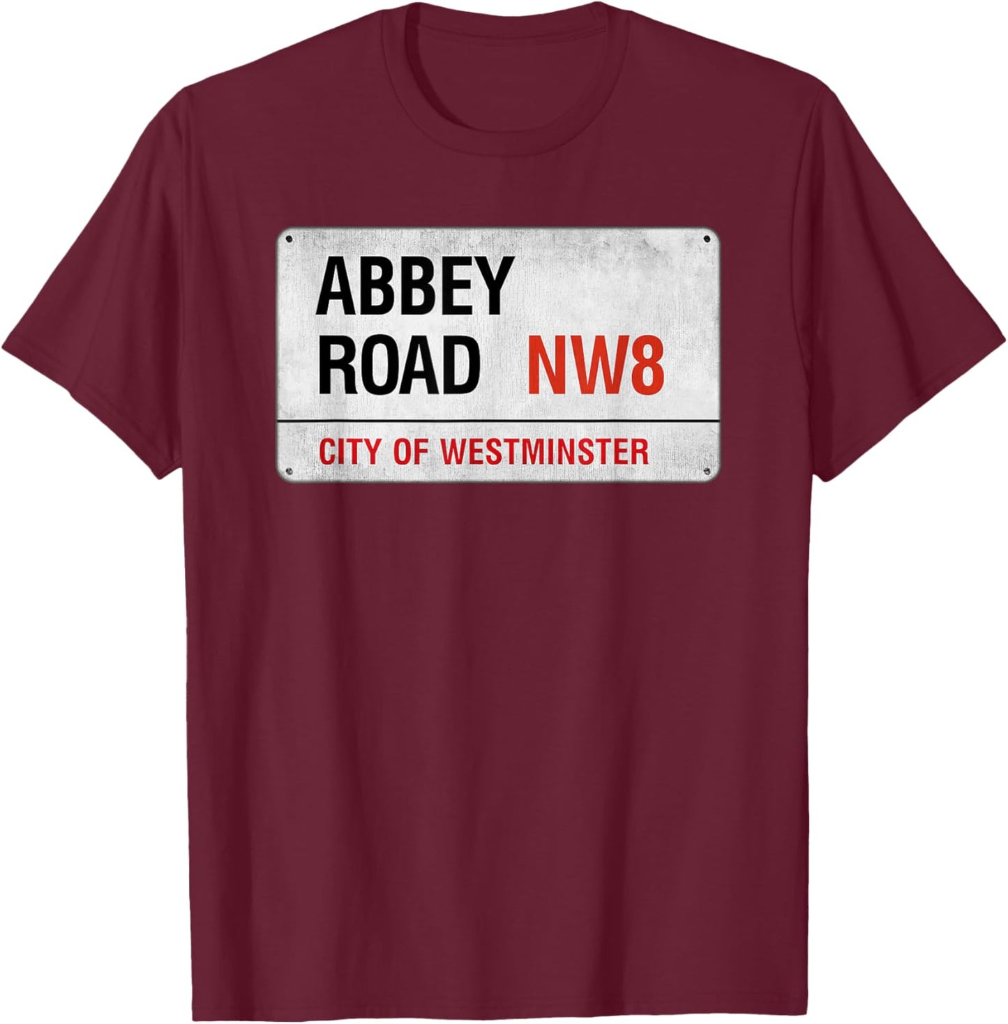 London Tourist Abbey Road NW8 T-Shirt - T-Shirt | Maroon