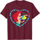 Disney Princess - Ariel Heart Valentine's Day T-Shirt - T-Shirt | Maroon