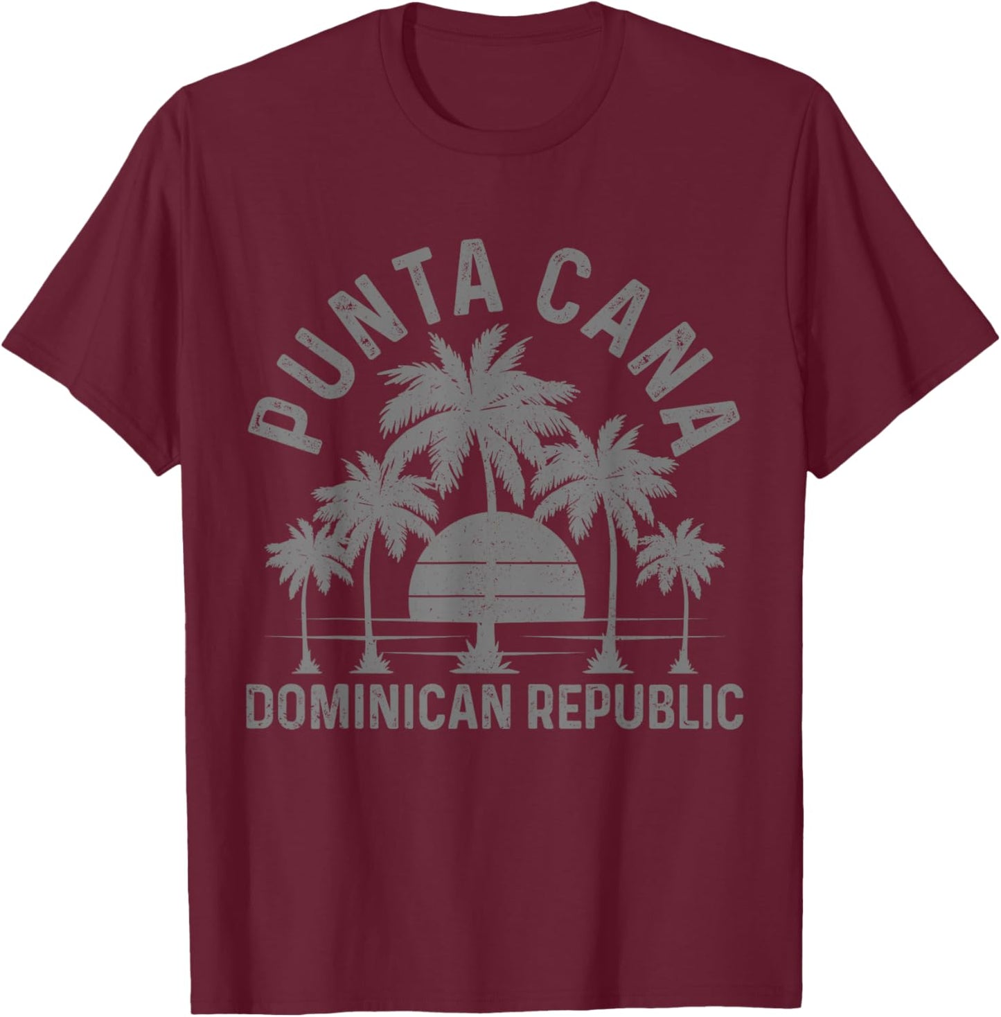 Punta Cana Dominican Republic Beach Sunset Surf Vintage T-Shirt - T-Shirt | Maroon