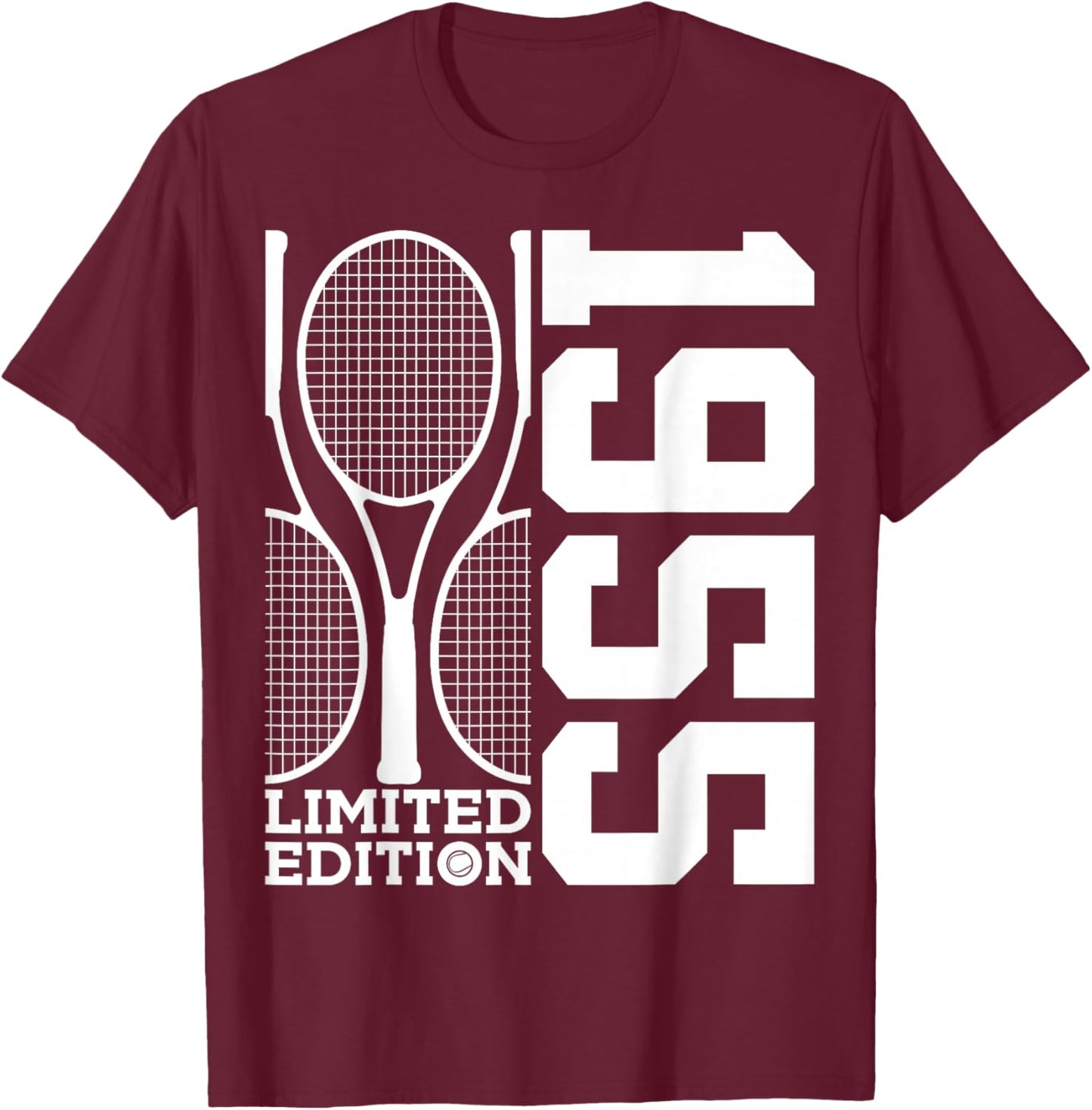 71st BIRTHDAY TENNIS LIMITED EDITION 1955 T-Shirt - T-Shirt | Maroon
