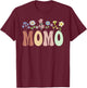 Momo Gifts Women Wildflower Floral Design Momo T-Shirt - T-Shirt | Maroon
